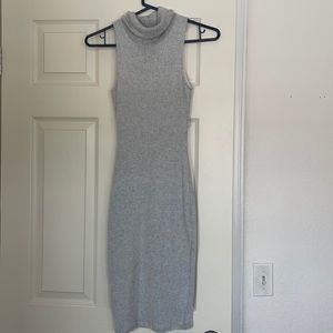 Sleeveless turtleneck sweater dress